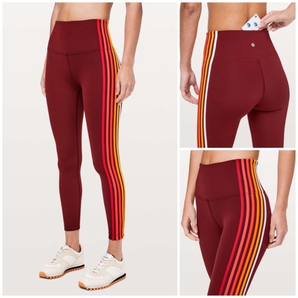 Lululemon Athletica Burgundy and Orange Leggings